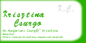 krisztina csurgo business card